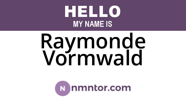 Raymonde Vormwald