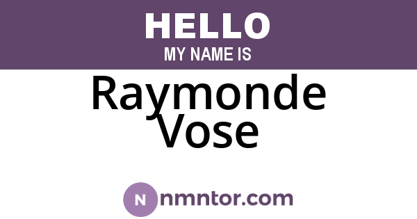 Raymonde Vose