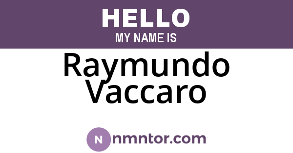 Raymundo Vaccaro