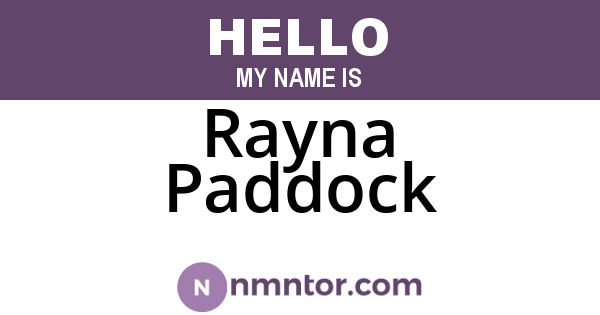 Rayna Paddock