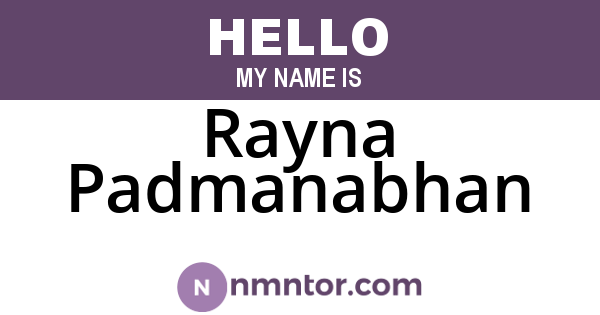 Rayna Padmanabhan