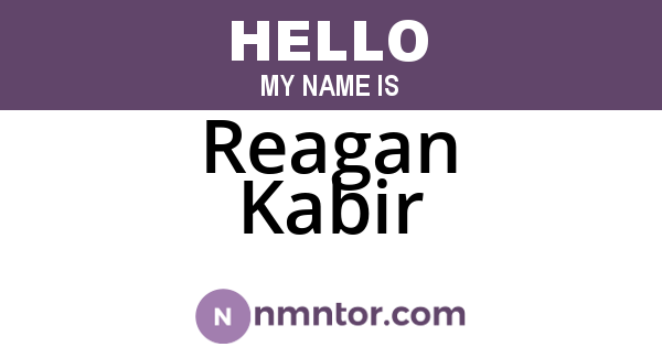 Reagan Kabir
