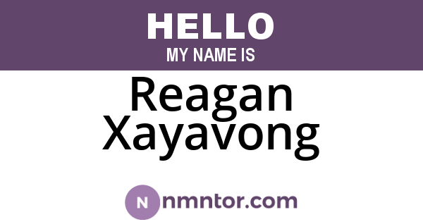 Reagan Xayavong