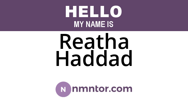 Reatha Haddad