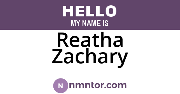 Reatha Zachary