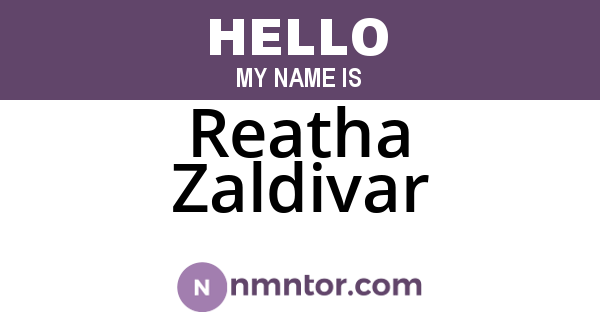 Reatha Zaldivar