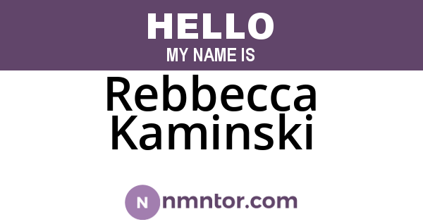Rebbecca Kaminski