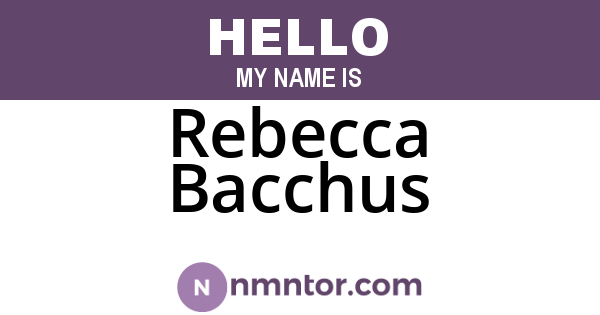 Rebecca Bacchus