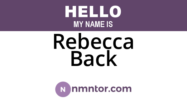 Rebecca Back