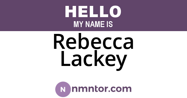 Rebecca Lackey
