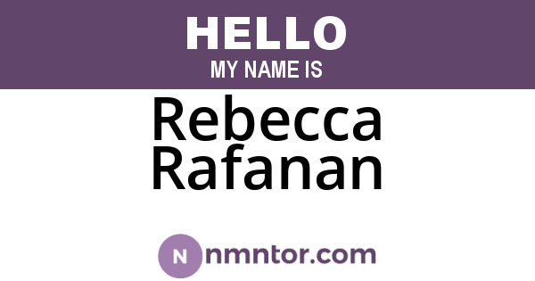 Rebecca Rafanan