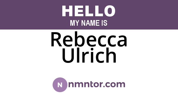 Rebecca Ulrich