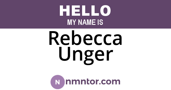 Rebecca Unger