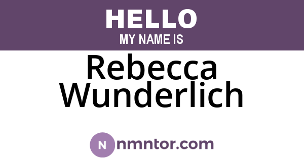 Rebecca Wunderlich