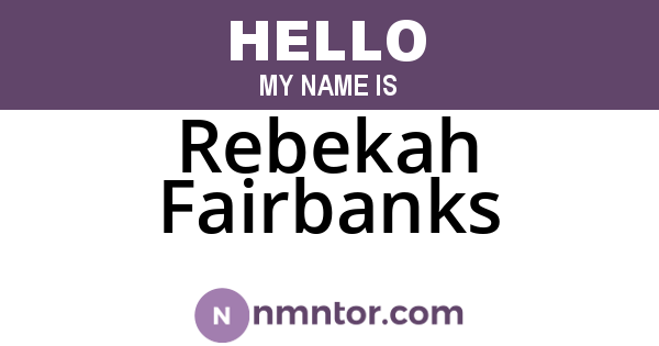 Rebekah Fairbanks