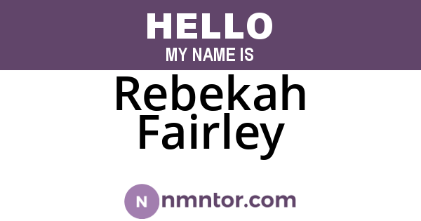 Rebekah Fairley