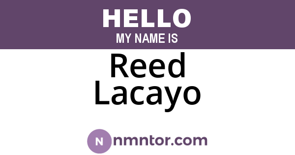 Reed Lacayo