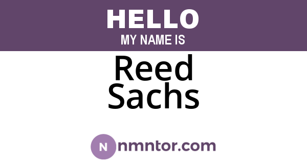 Reed Sachs