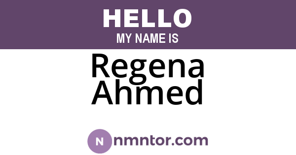 Regena Ahmed