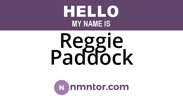 Reggie Paddock