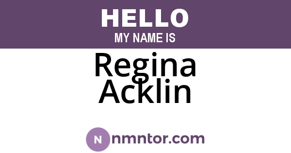 Regina Acklin