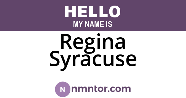 Regina Syracuse