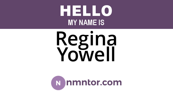 Regina Yowell