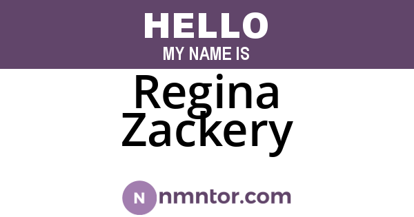 Regina Zackery