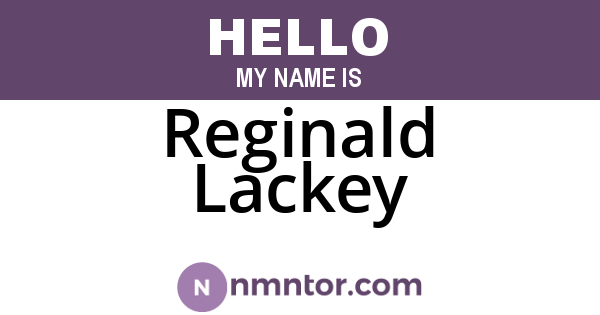 Reginald Lackey