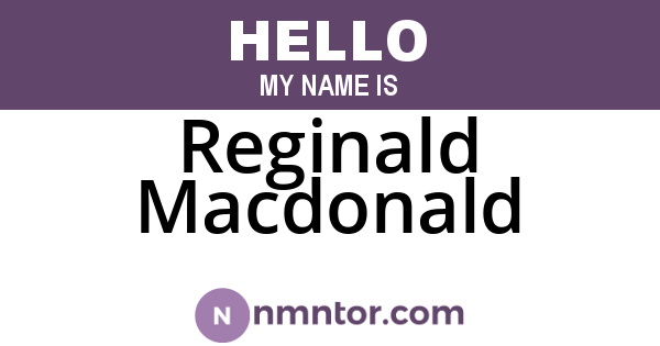 Reginald Macdonald