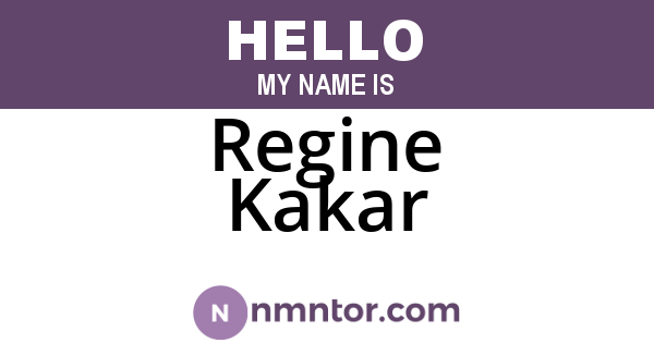 Regine Kakar