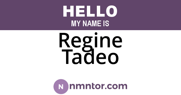 Regine Tadeo