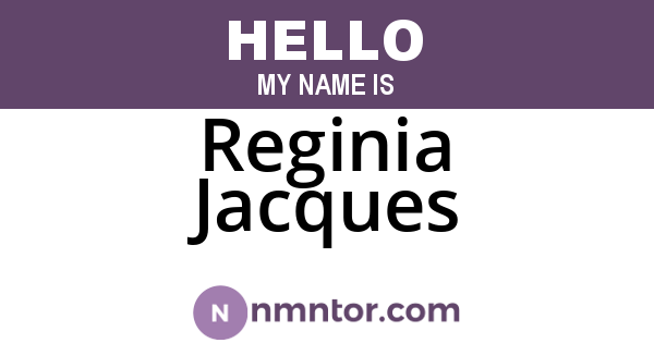 Reginia Jacques