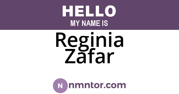 Reginia Zafar