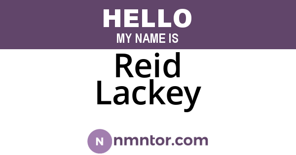Reid Lackey