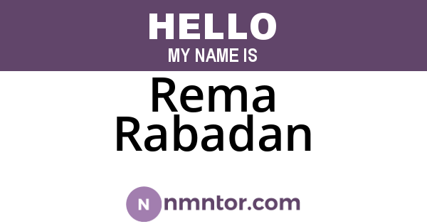 Rema Rabadan