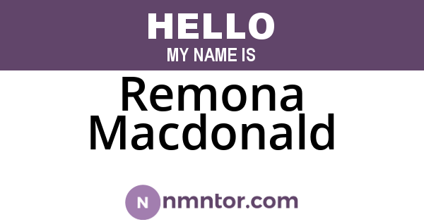 Remona Macdonald