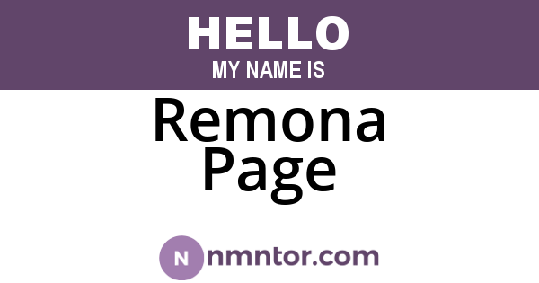 Remona Page