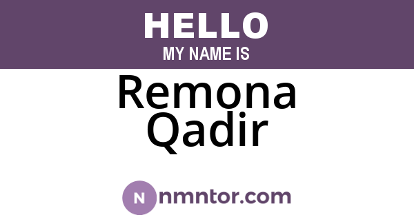 Remona Qadir