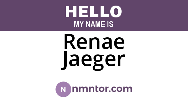 Renae Jaeger