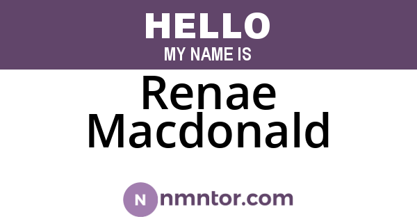 Renae Macdonald