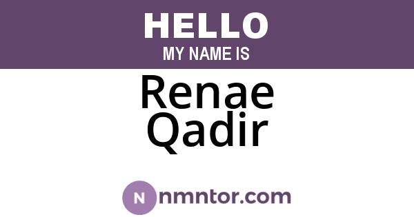 Renae Qadir