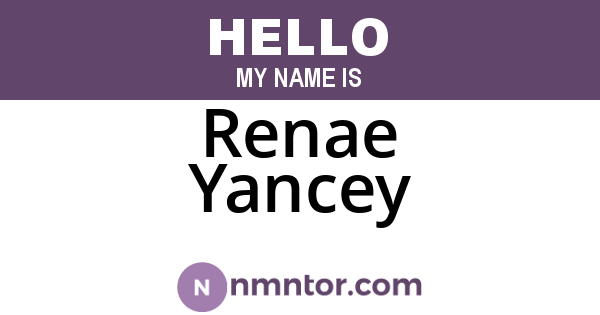 Renae Yancey