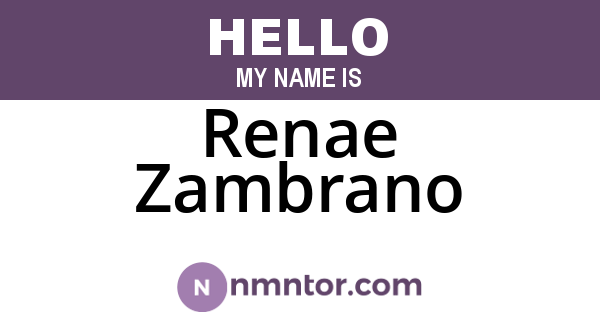 Renae Zambrano