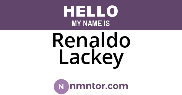 Renaldo Lackey