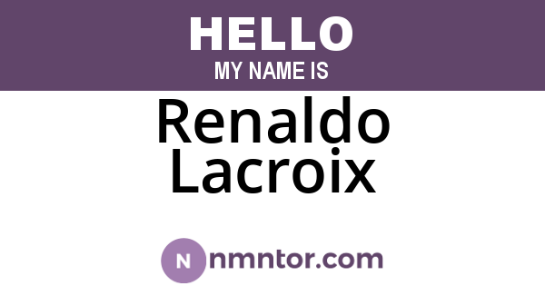 Renaldo Lacroix
