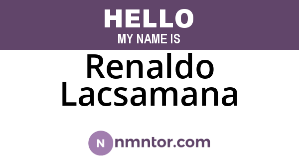 Renaldo Lacsamana