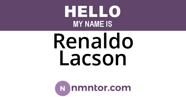 Renaldo Lacson