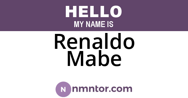 Renaldo Mabe