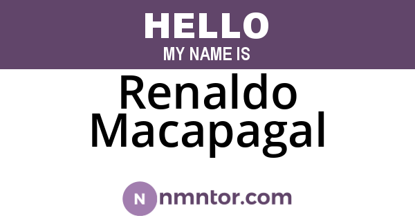 Renaldo Macapagal